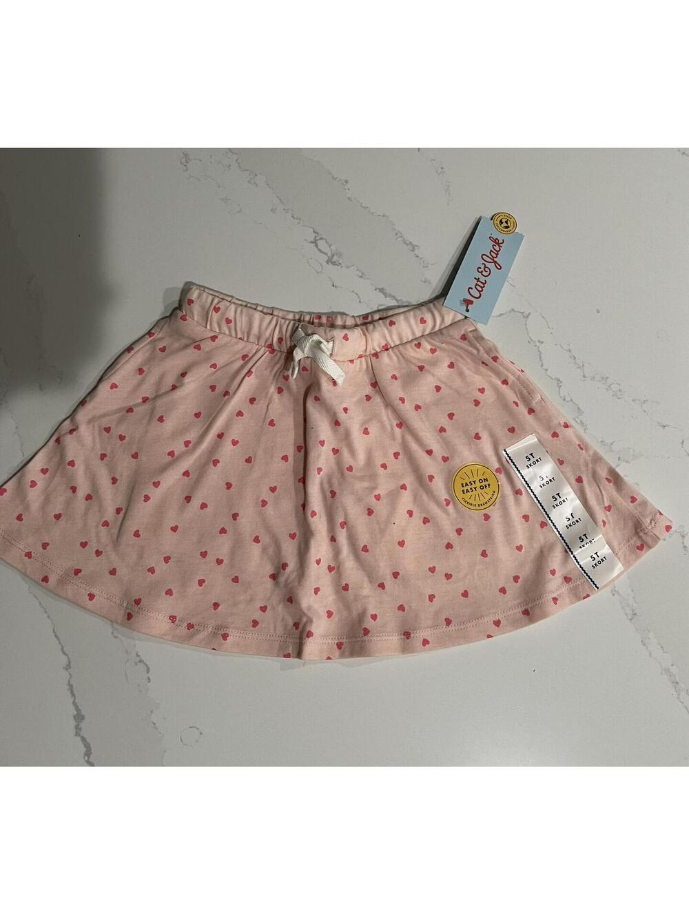 Toddler Girls' Hearts Skort- Cat & Jack™ Peach Orange  5T: